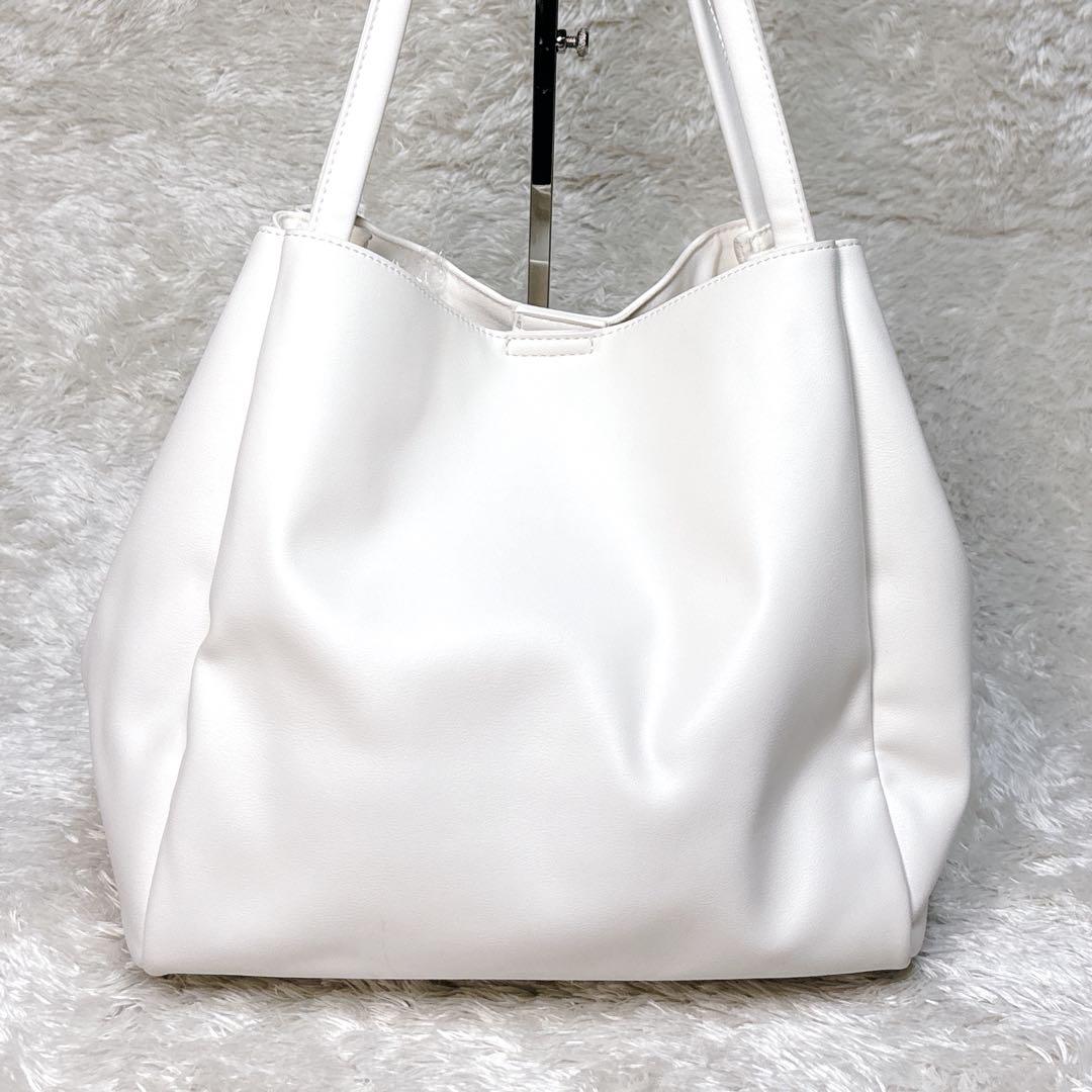 RANDA ランダ リボントートバッグ ホワイト 白 A4対応