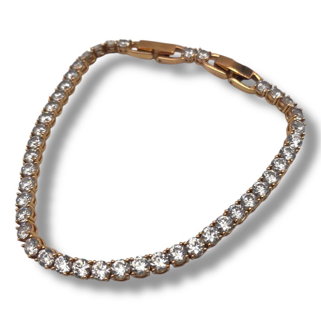 極美品 スワロフスキー ブレスレットTENNIS DELUXE ラインストーン