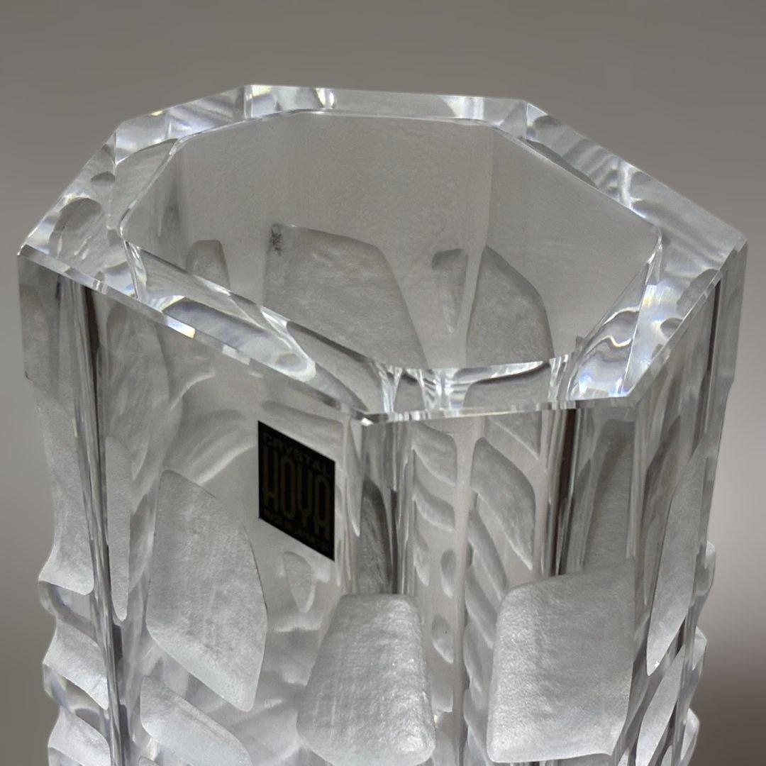【極美品】HOYAクリスタル 六角大型花瓶 4.1kg 廃盤 日本製
