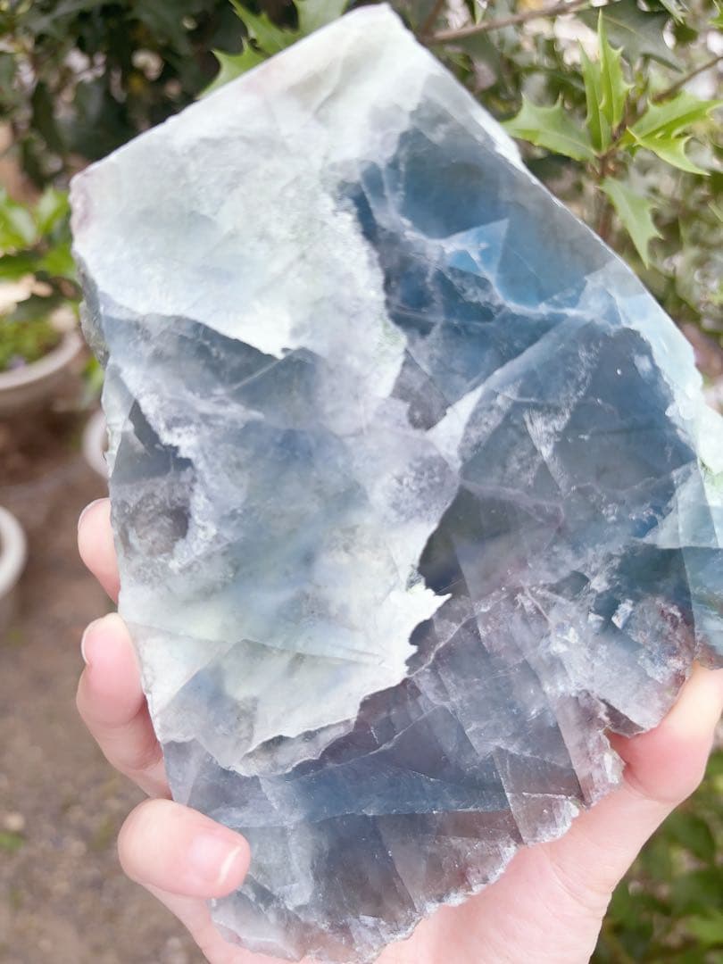 フローライト　透明感　高品質　ハイグレード　スラブ　虹　パワー