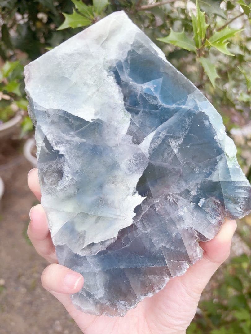 フローライト　透明感　高品質　ハイグレード　スラブ　虹　パワー