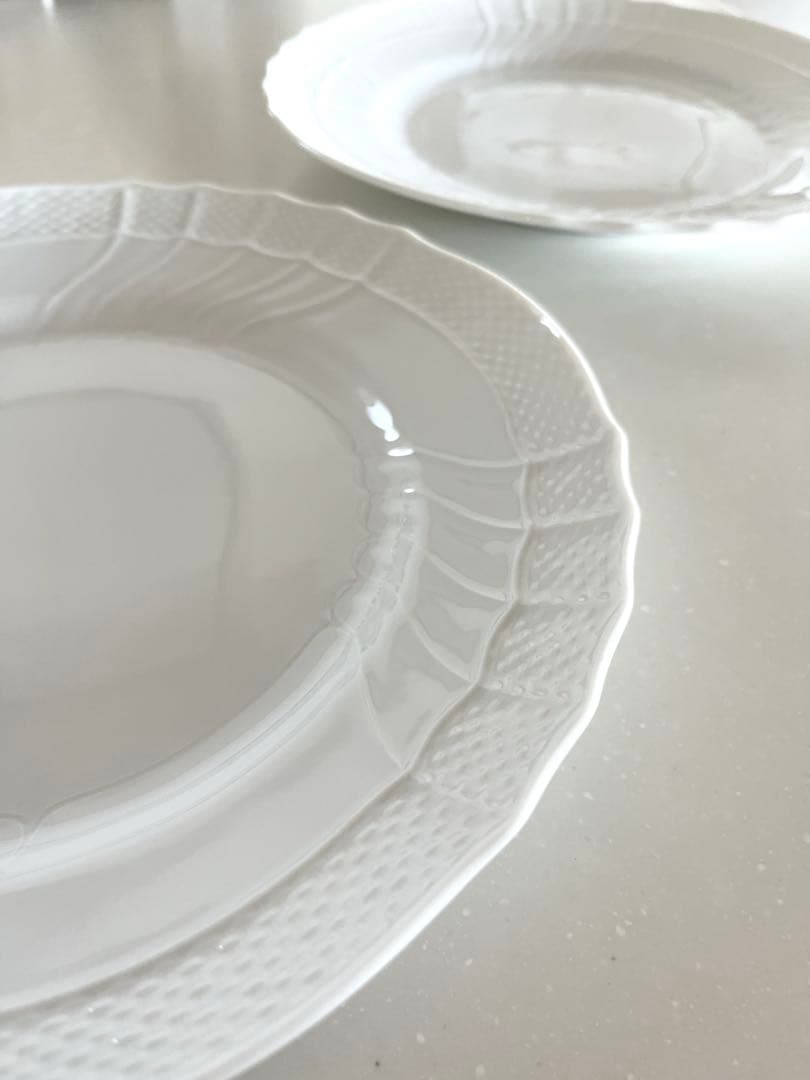 はよはなジノリ ベッキオホワイト 26cm フラットプレート 4枚セット