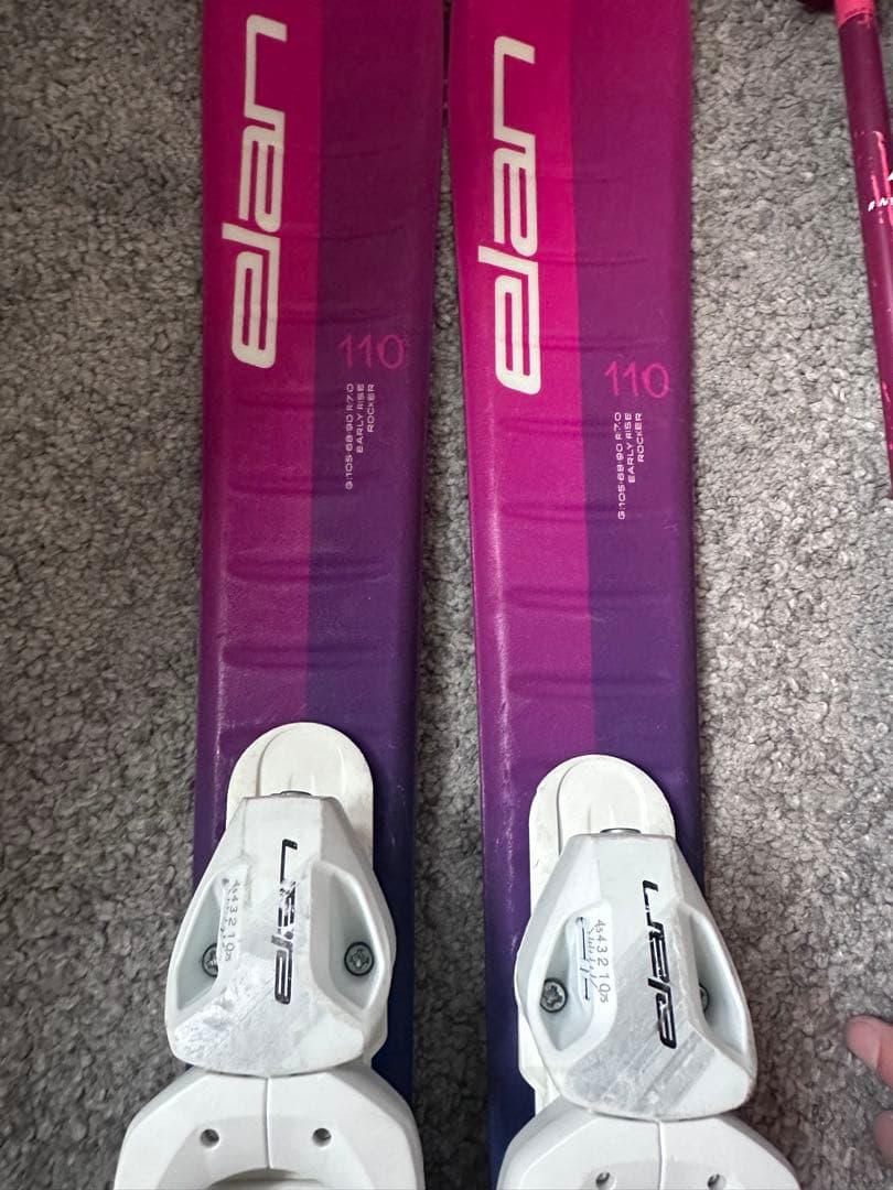 キッズ用スキー4点セット ELAN110cm 女の子向け