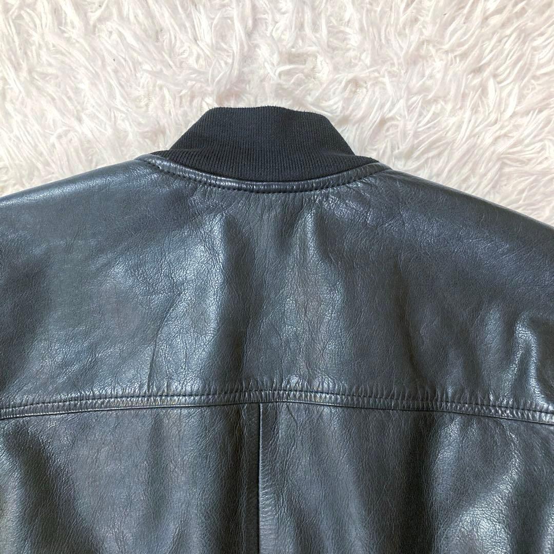 【良品OLD GAP】 カウレザー MA-1 人気ブラック　 L相当サイズ