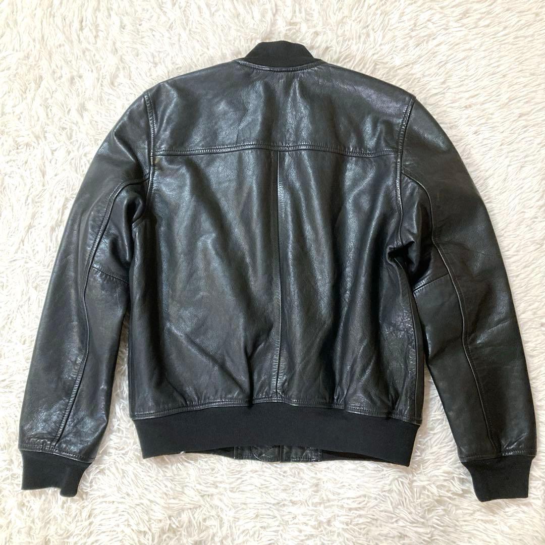 【良品OLD GAP】 カウレザー MA-1 人気ブラック　 L相当サイズ