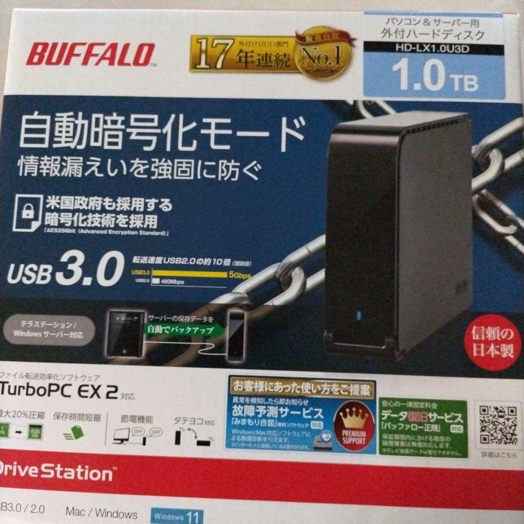 BUFFALO 外付けハードディスク HD-LX1.0U3D 1.0TB