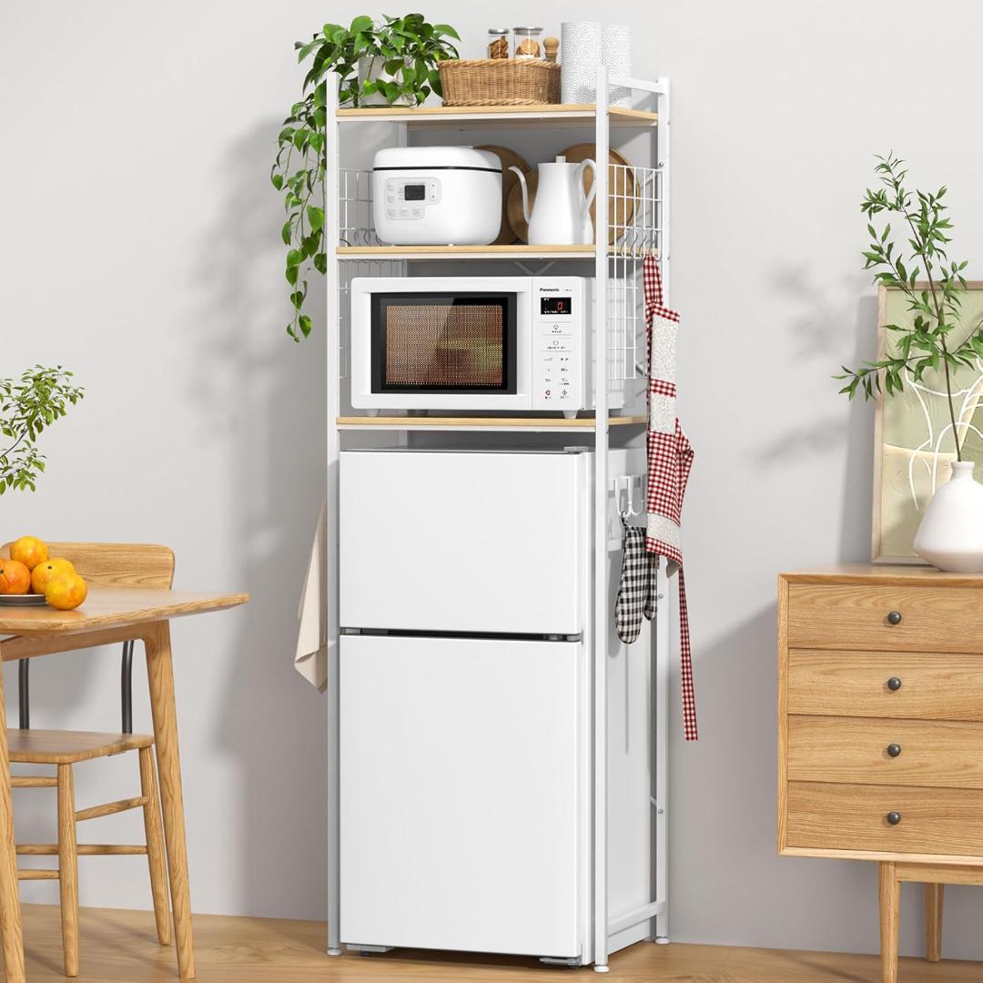 新品✨ 冷蔵庫ラック 3段 レンジラック ゴミ箱上ラック 60×40×180