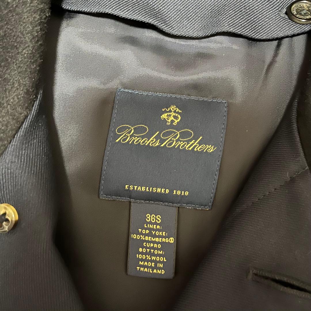 未使用ブルックスブラザーズ ロロピアーナ ライナー付きスタンドカラーコート36S