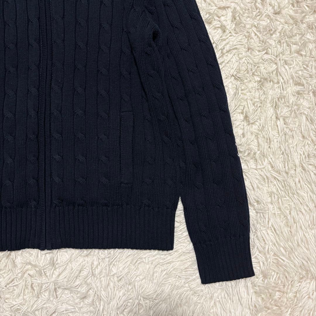 未使用級/XL近年✨ポロラルフローレン ケーブルニット ドライバーズニット 刺繍