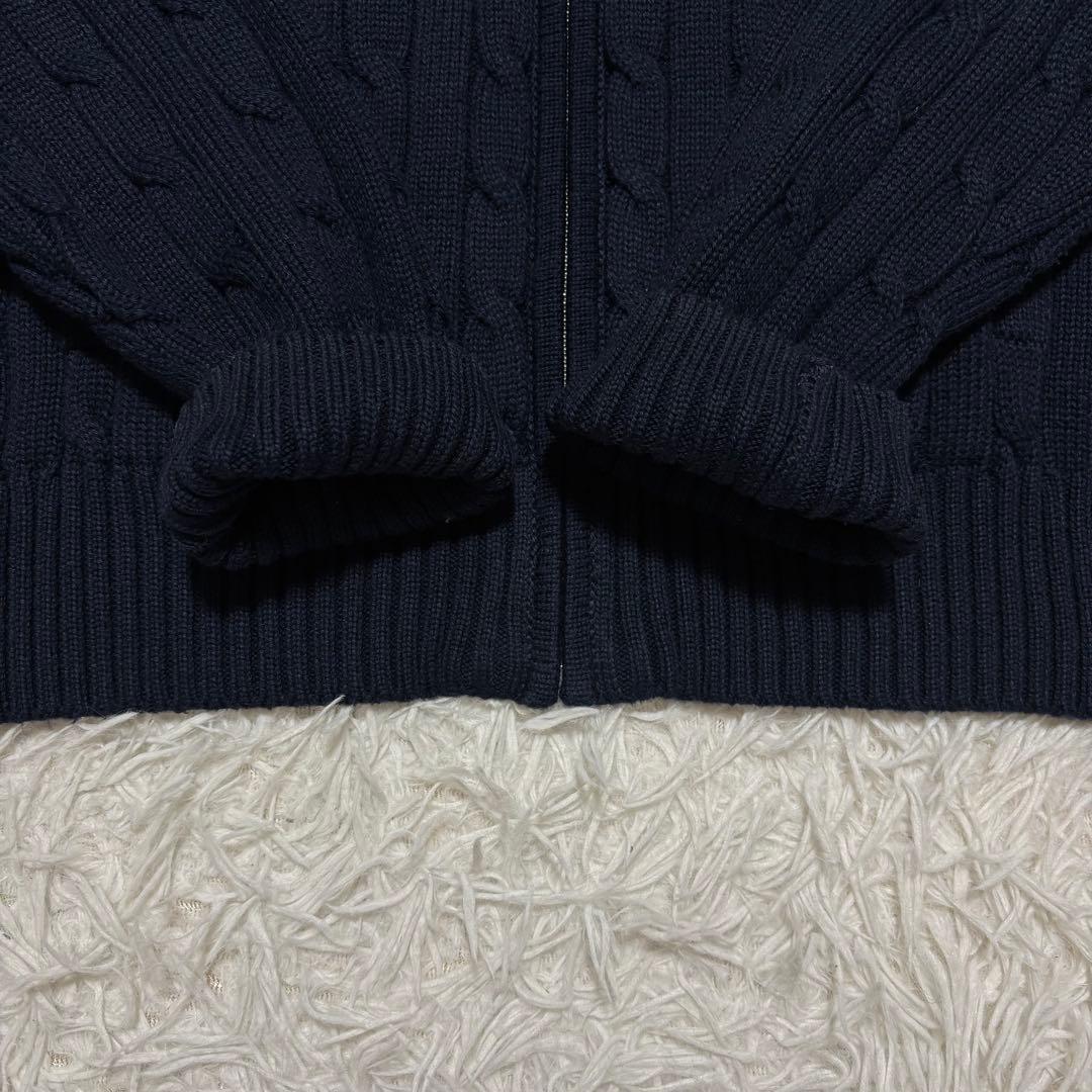 未使用級/XL近年✨ポロラルフローレン ケーブルニット ドライバーズニット 刺繍