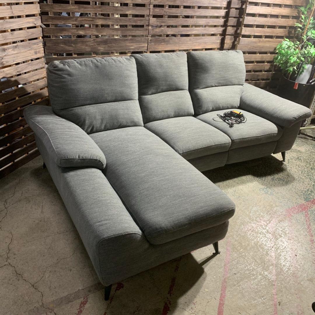 K695 ニトリ NITORI 電動カウチソファLB033LC DR-GY