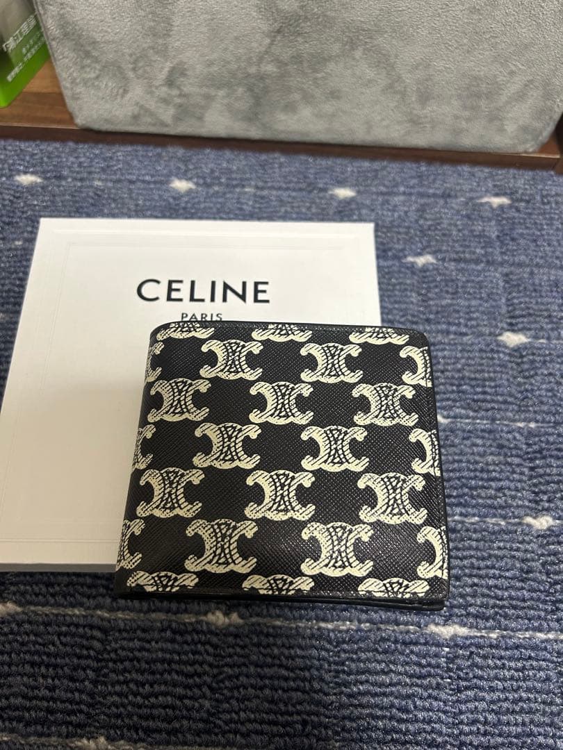 CELINE 二つ折り財布 ブラック/ホワイト