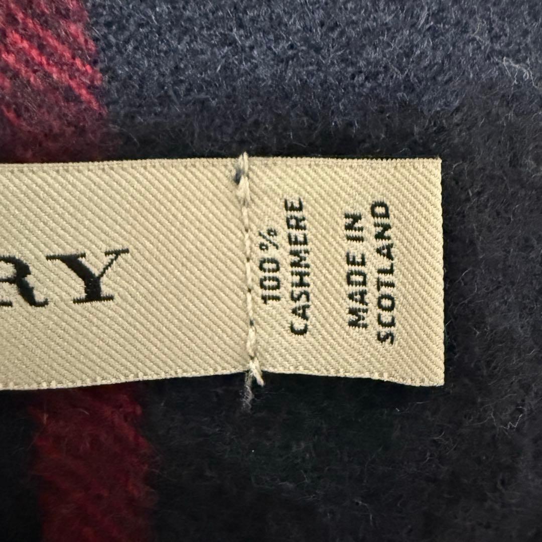 BURBERRY メガチェック　ノバチェック　カシミヤ マフラー ネイビー