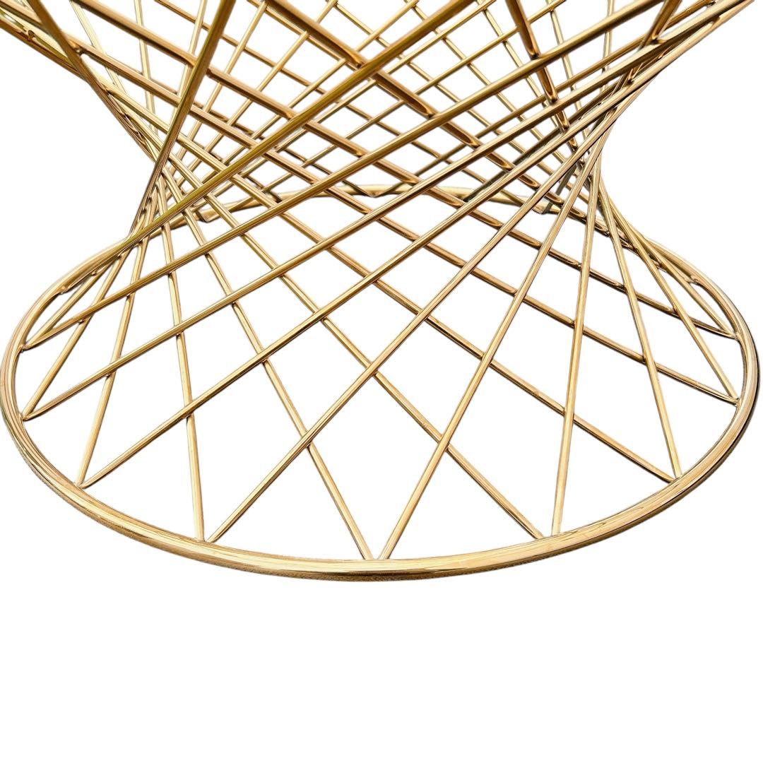 【美品 】フランフラン マーリアコーヒーテーブル ゴールド ガラス天板 円型