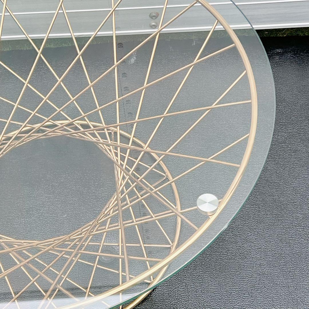 【美品 】フランフラン マーリアコーヒーテーブル ゴールド ガラス天板 円型