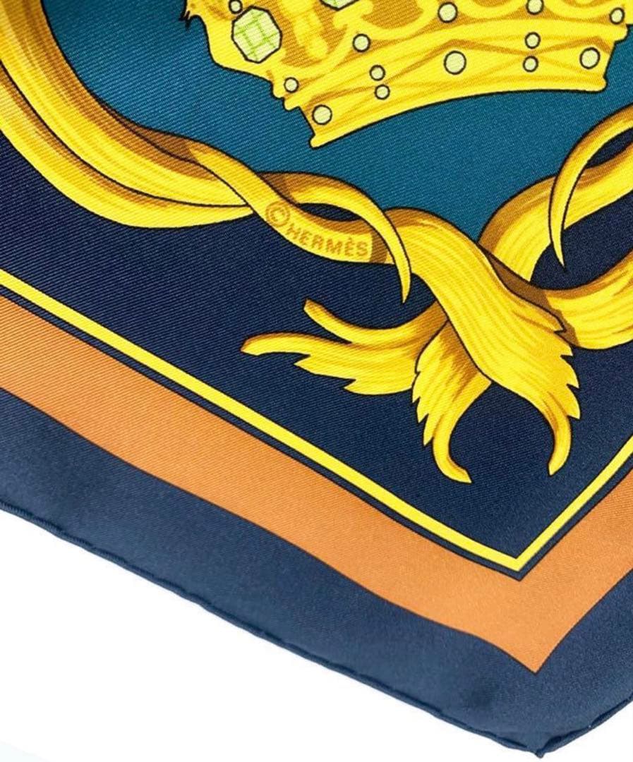 美品 Hermès シルク スカーフ Couronnes エルメス カレ 90