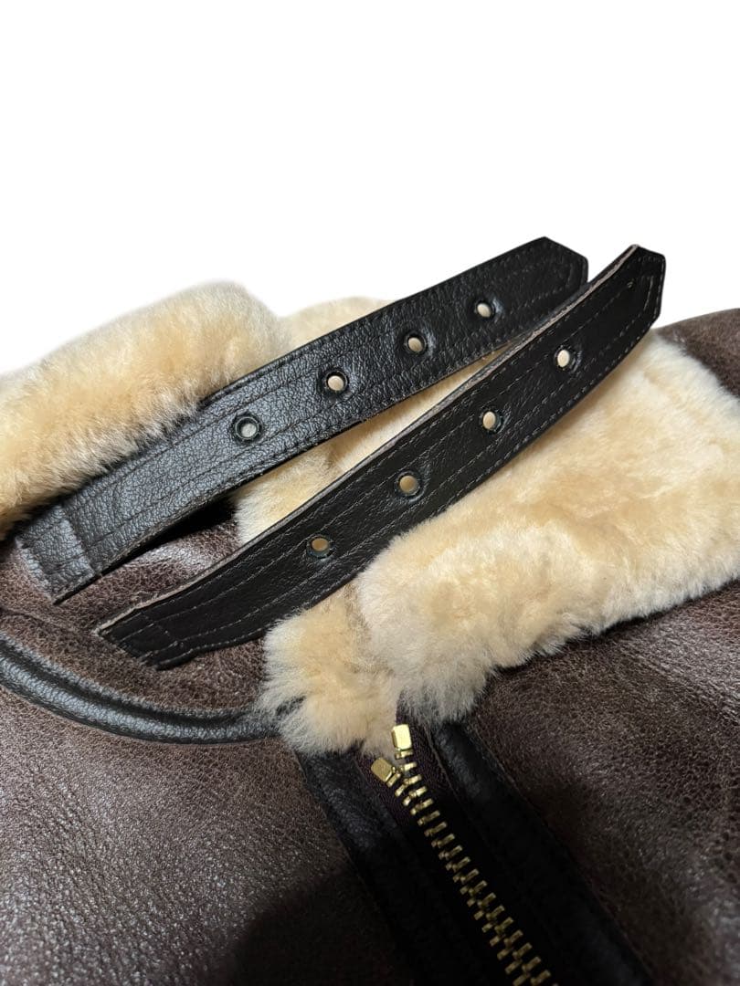 USA製 257S B-3 ショット リアルムートン フライトジャケット 茶36