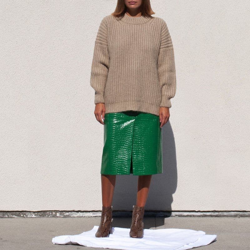 未使用 タグ付き Tibi クロコ型押しスカート