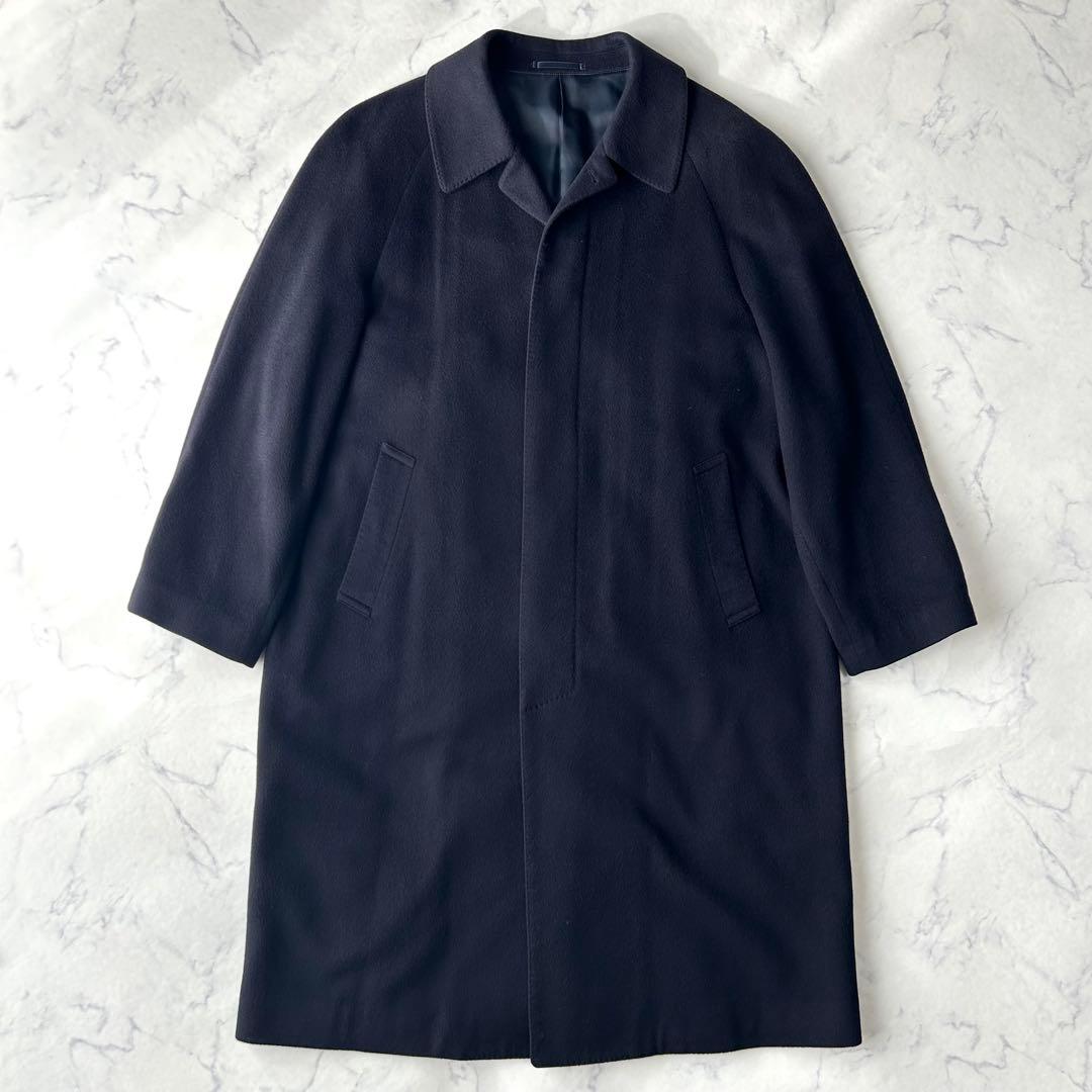 美品✨　カシミヤ100% ステンカラーコート　ロング　イタリア製　比翼　Lサイズ