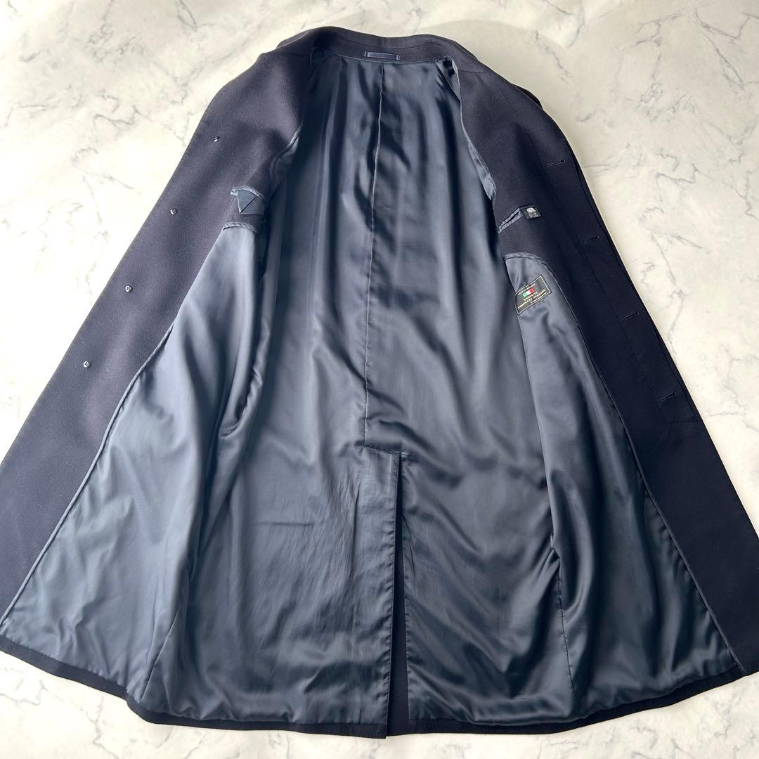 美品✨　カシミヤ100% ステンカラーコート　ロング　イタリア製　比翼　Lサイズ