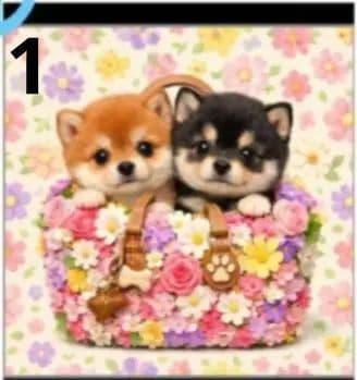 オーダーページ　260 ハンカチ　花bagわんこ柄　1/15　ハンドメイド