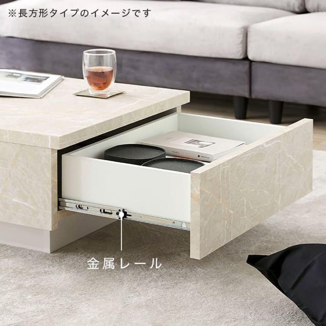 LOWYA ロウヤ モルタル調 センターテーブル ローテーブル ブラック