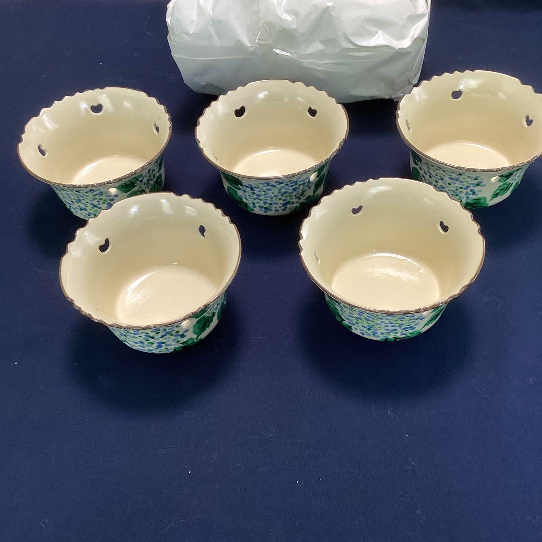 京焼乾山写紫陽花向付10客　　新品未使用　　　夏の器　　最後の10客