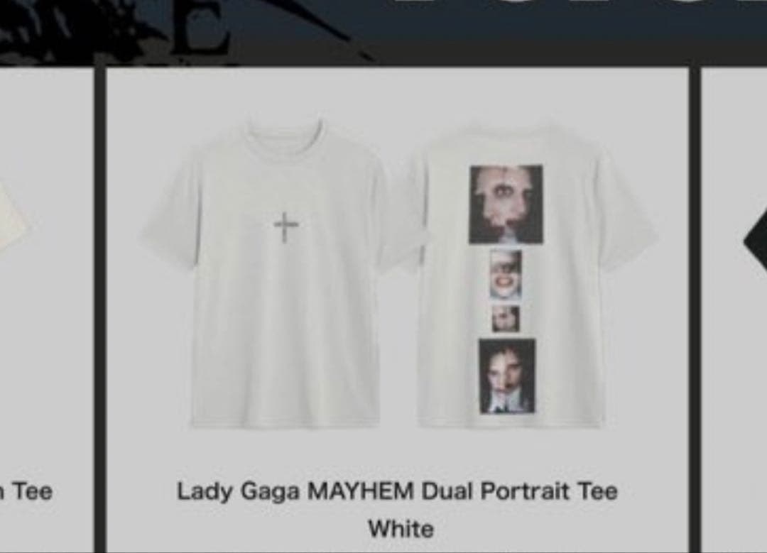 紙吹雪付⭐︎ レディーガガ　ポップアップ販売Tシャツ　半袖　白