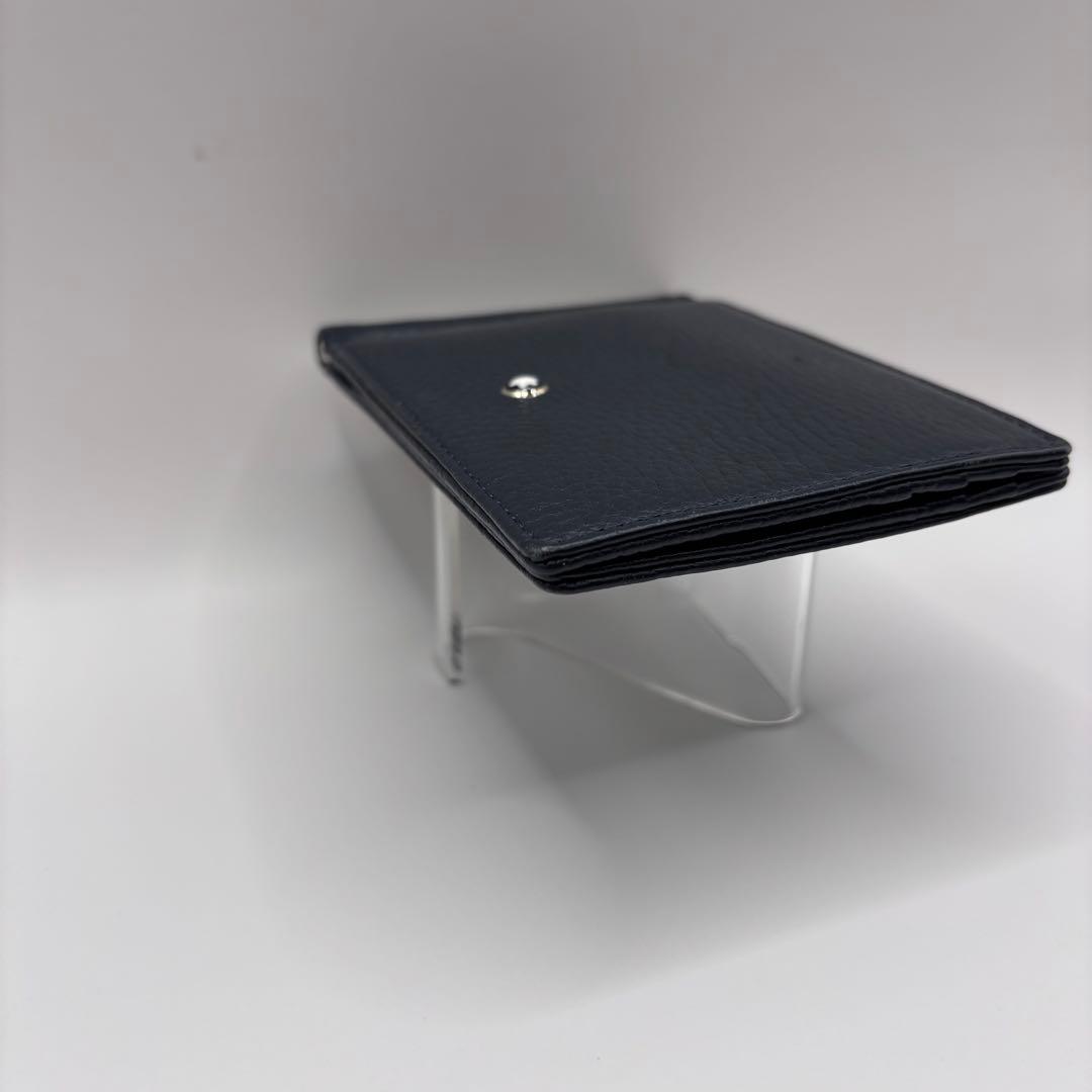 MONTBLANC 二つ折り財布　マネークリップ　ネイビー　レザー　モンブラン