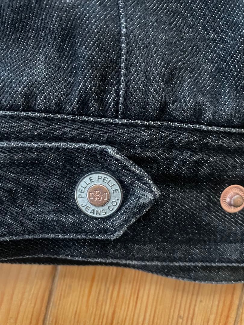 pellepelle デニム生地 裏地キルティング ジップアップジャケット XL