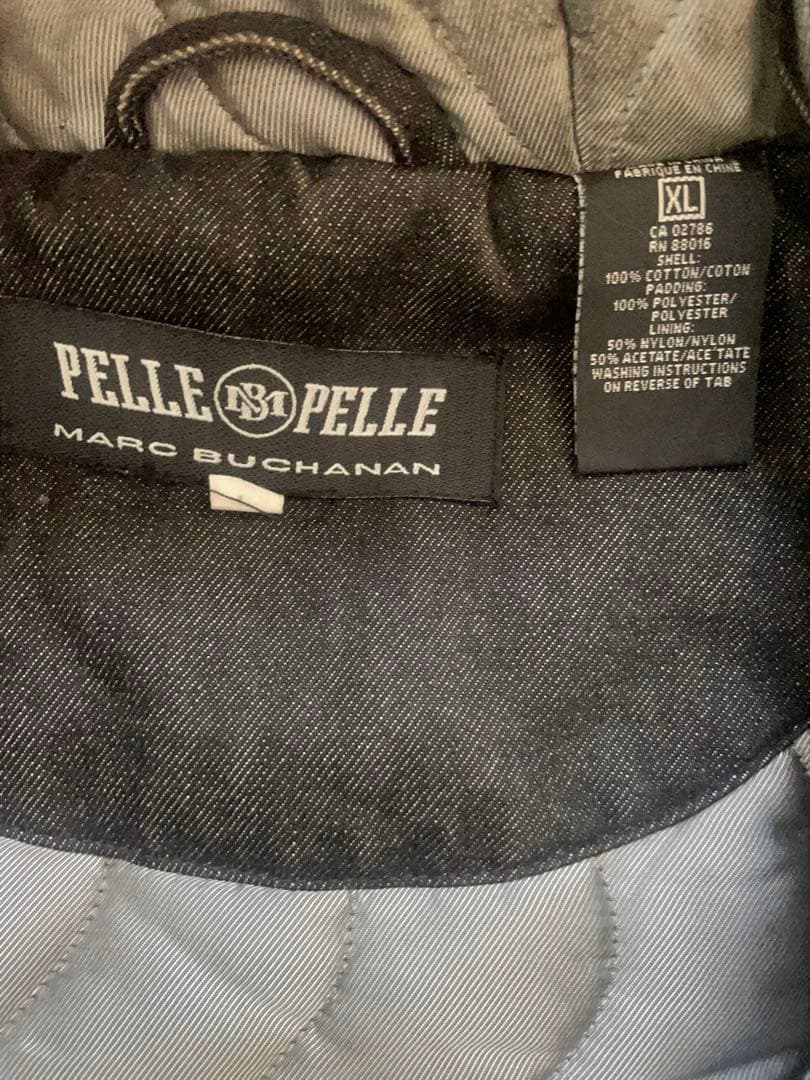 pellepelle デニム生地 裏地キルティング ジップアップジャケット XL