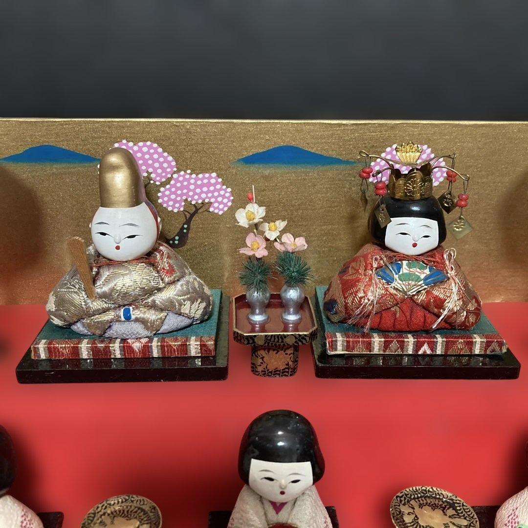 雛人形　ひろあゆたく　アンティーク木目込み豆雛　オマケ付き