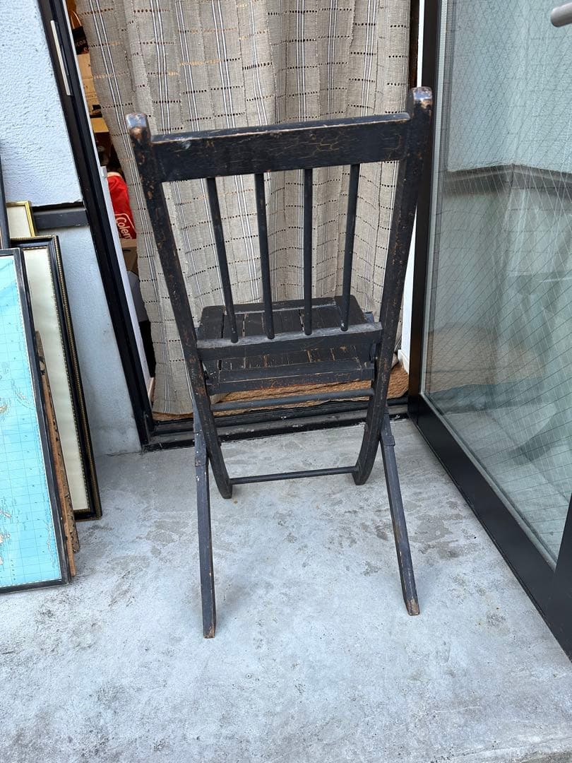 複数購入割引⭕️ 二脚セット　アンティーク　フォールディングチェア　折り畳みチェア