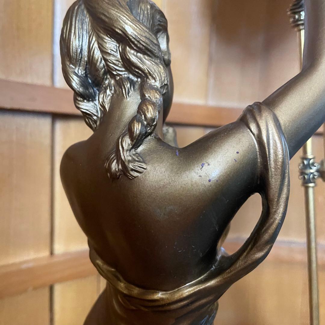 CITIZENシチズン　ブロンズ　平和の女神　鳩　裸婦像　振り子時計金色完動品！