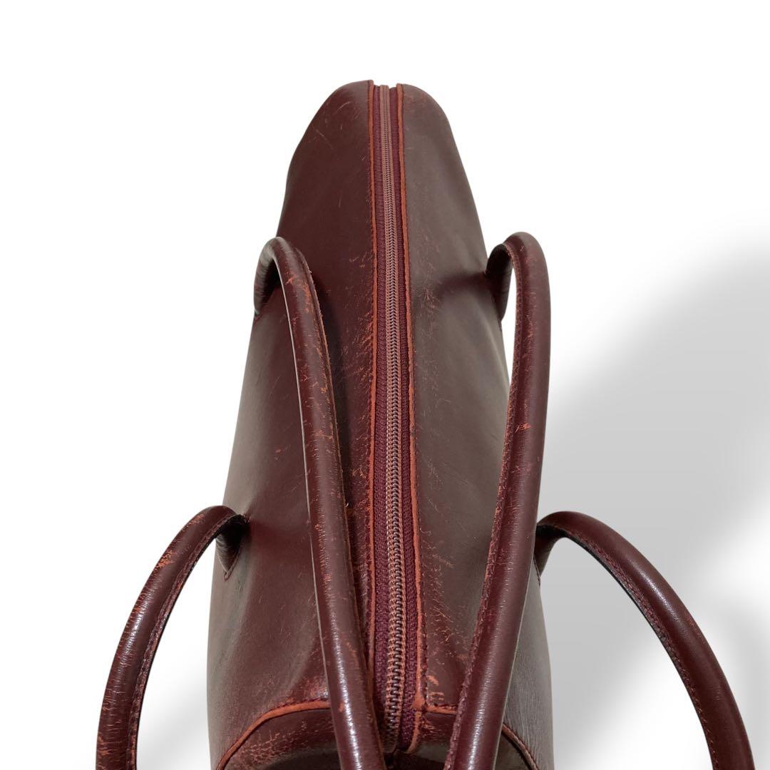 【ヴィンテージ】カルティエ　ブリーフケース　ボルドー　レザー　トートバッグ大容量