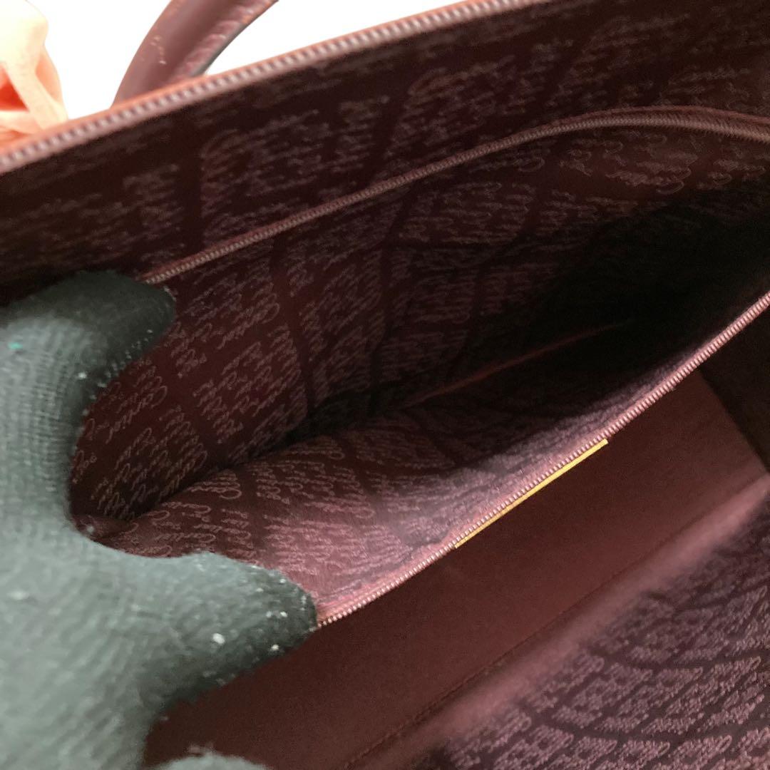 【ヴィンテージ】カルティエ　ブリーフケース　ボルドー　レザー　トートバッグ大容量