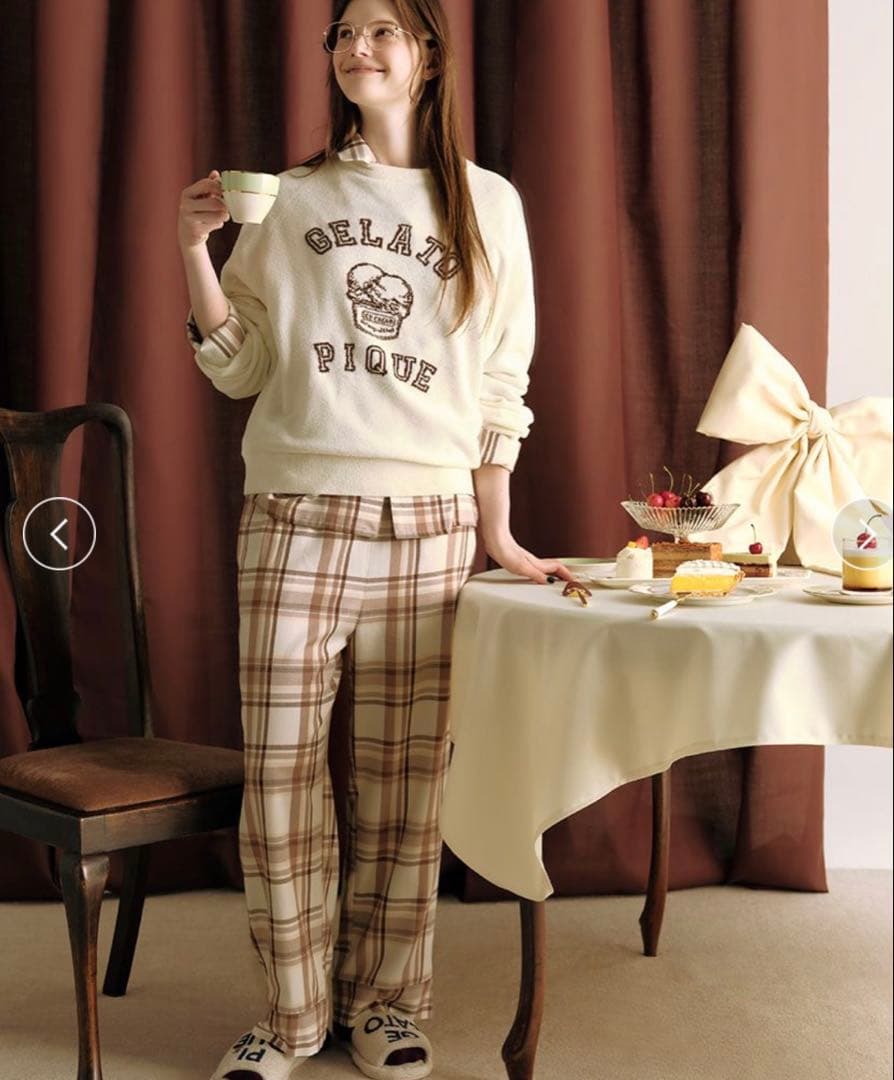 ジェラートピケ トラッドアイスクリームジャガードプルオーバー ロングパンツ