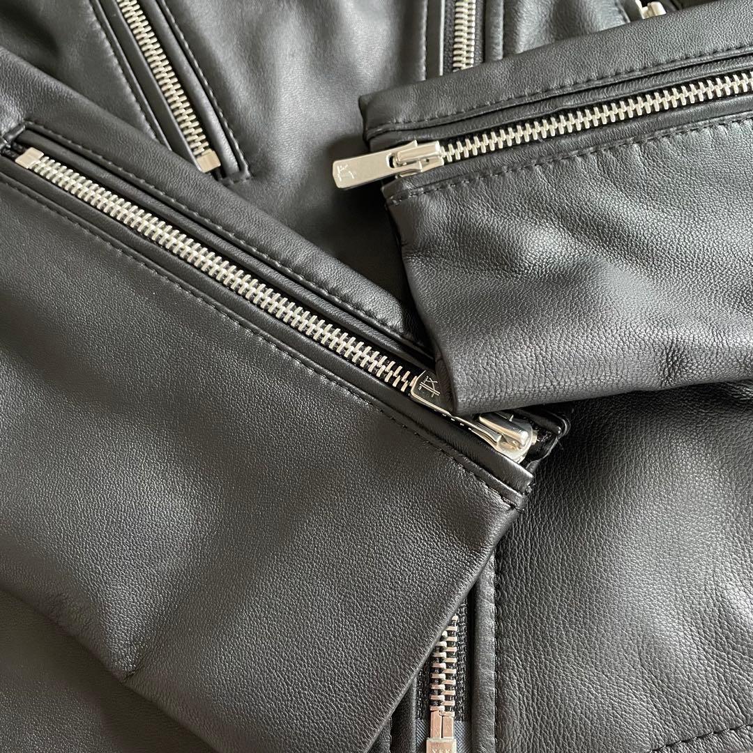 未使用 ICB アイシービー ラムレザー ライダースジャケット 7号