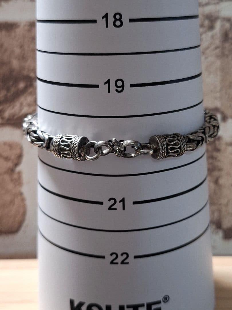 未使用！シルバー925Silver925極太ビザンチンブレスレット20cmゴツめ