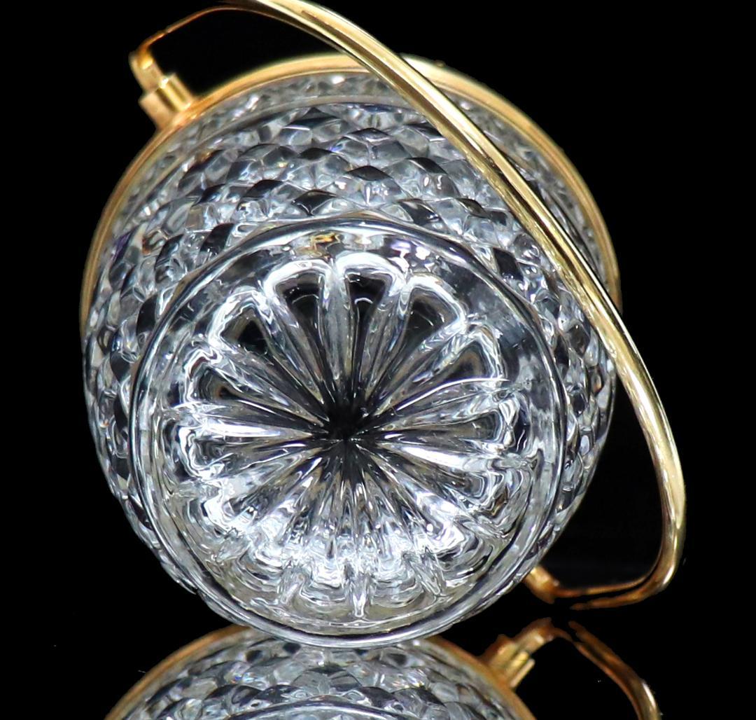 オールド・バカラ ブロンズ装飾 把手付き小物入れ 切子 ディアマン・ビゾー×カレ