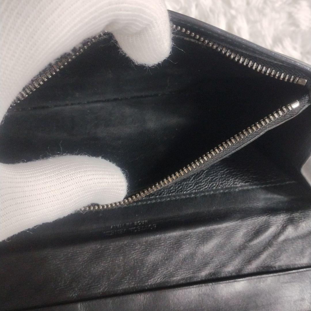 美品　ボッテガヴェネタ　長財布　イントレチャート　二つ折り　ケース付き　黒