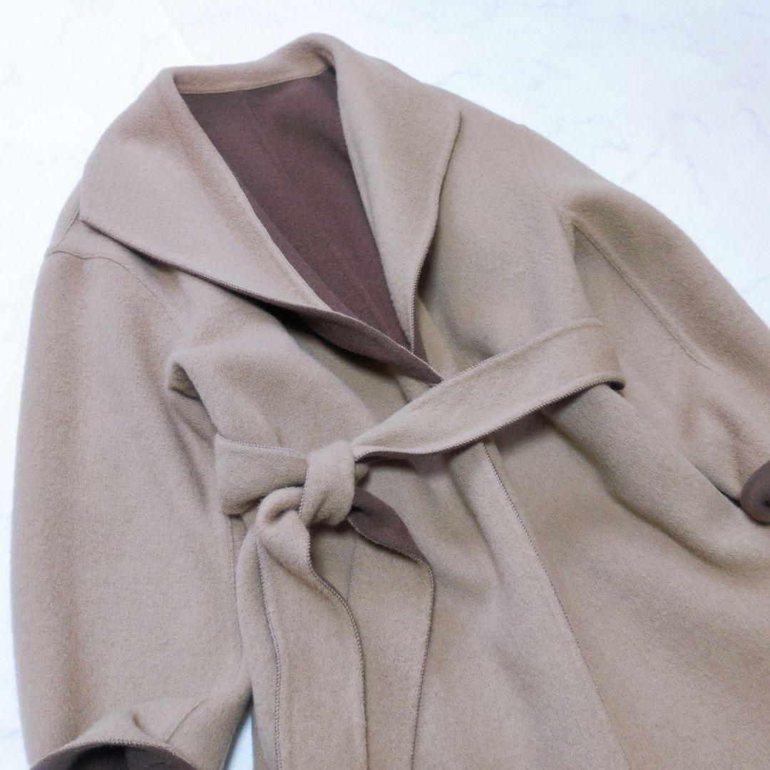 美品✨️Noela ダブルフェイス リバーコート❁ロング 上品配色 リバーシブル