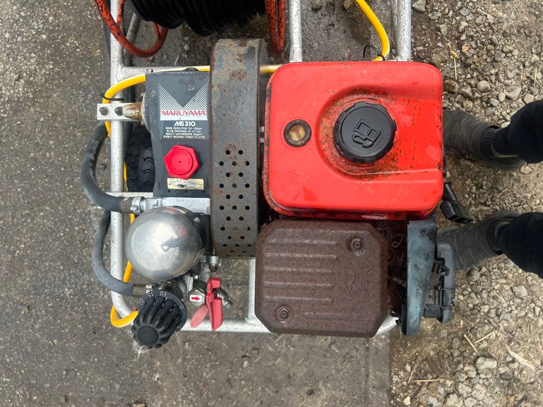 宮崎　丸山 セット動噴 MS310 4馬力 高圧　動力噴霧器 散布機 吸水　排水