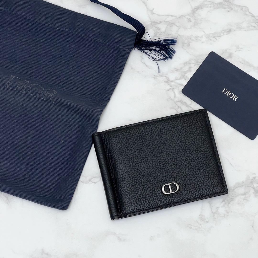 ディオール マネークリップ付き ウォレット 現行品 ブラックDior 保存袋付き