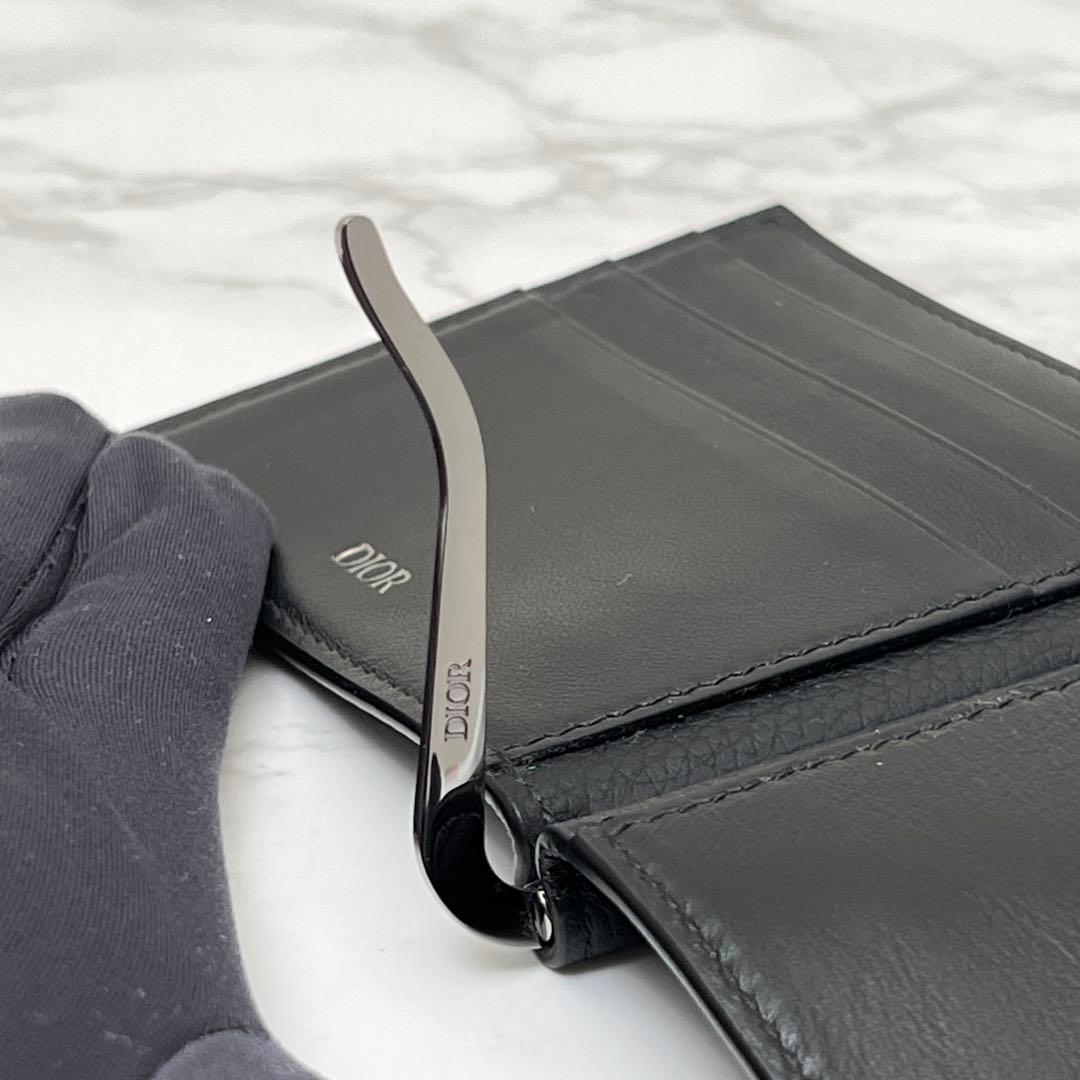 ディオール マネークリップ付き ウォレット 現行品 ブラックDior 保存袋付き