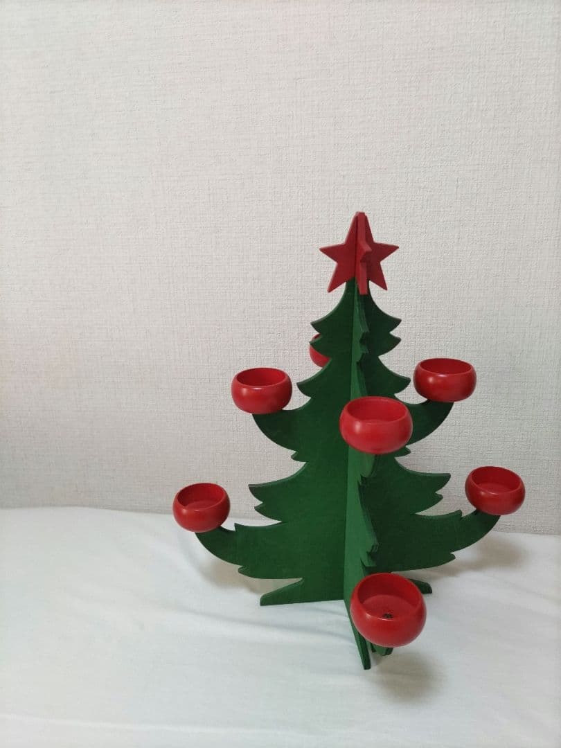 北欧 Nordika 新品 木製クリスマスツリー型キャンドルホルダー レア