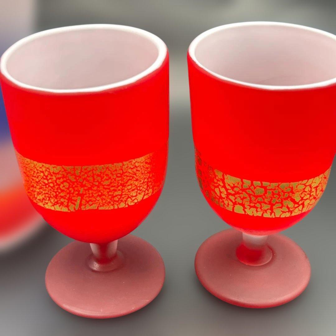 藤田潤 工芸ガラス 手吹 金彩 デカンタとグラス セット 合計3点