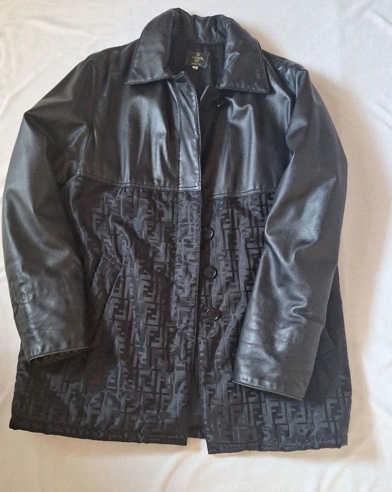 FENDI レザー ジャケット 38 ブラック