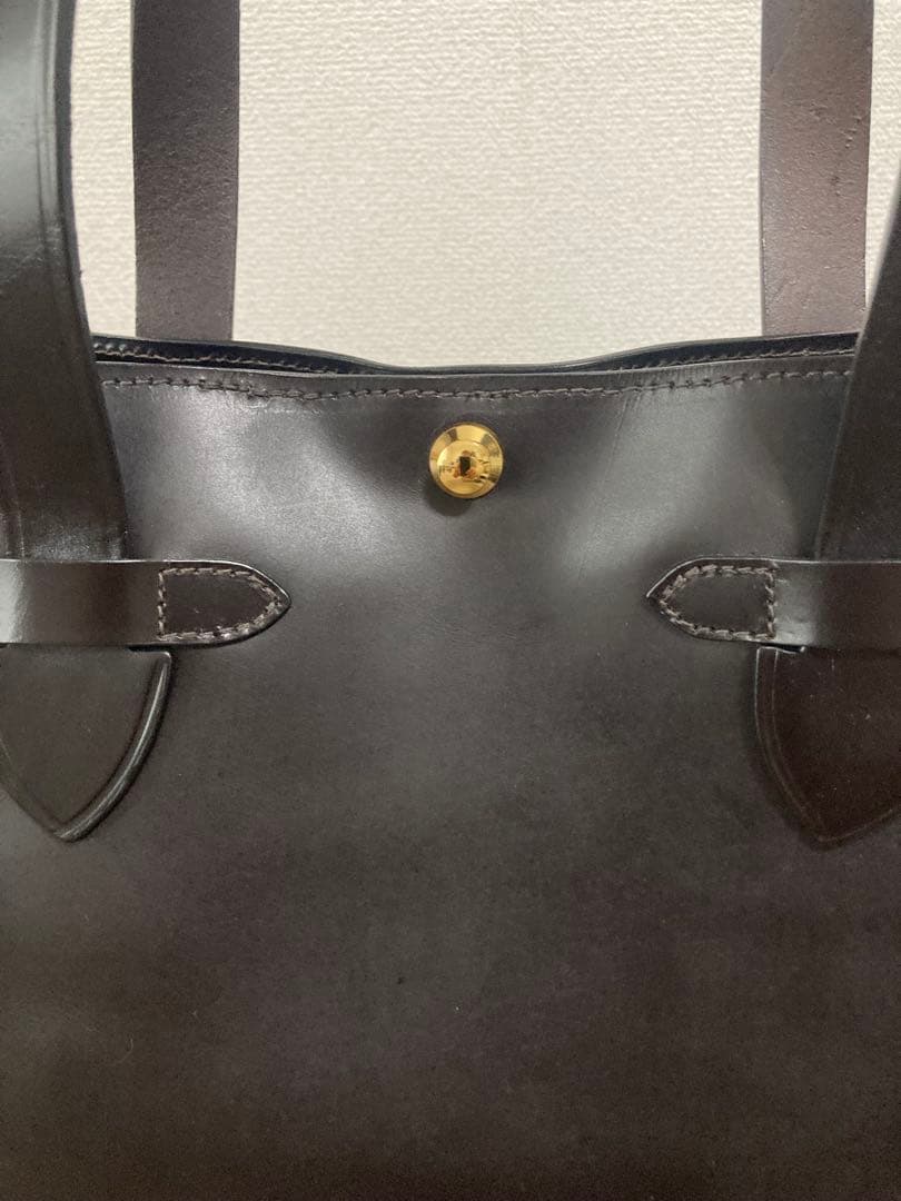 【新品同等】英国製 CROOTS ブライドルレザー トートバッグ ダークブラウン