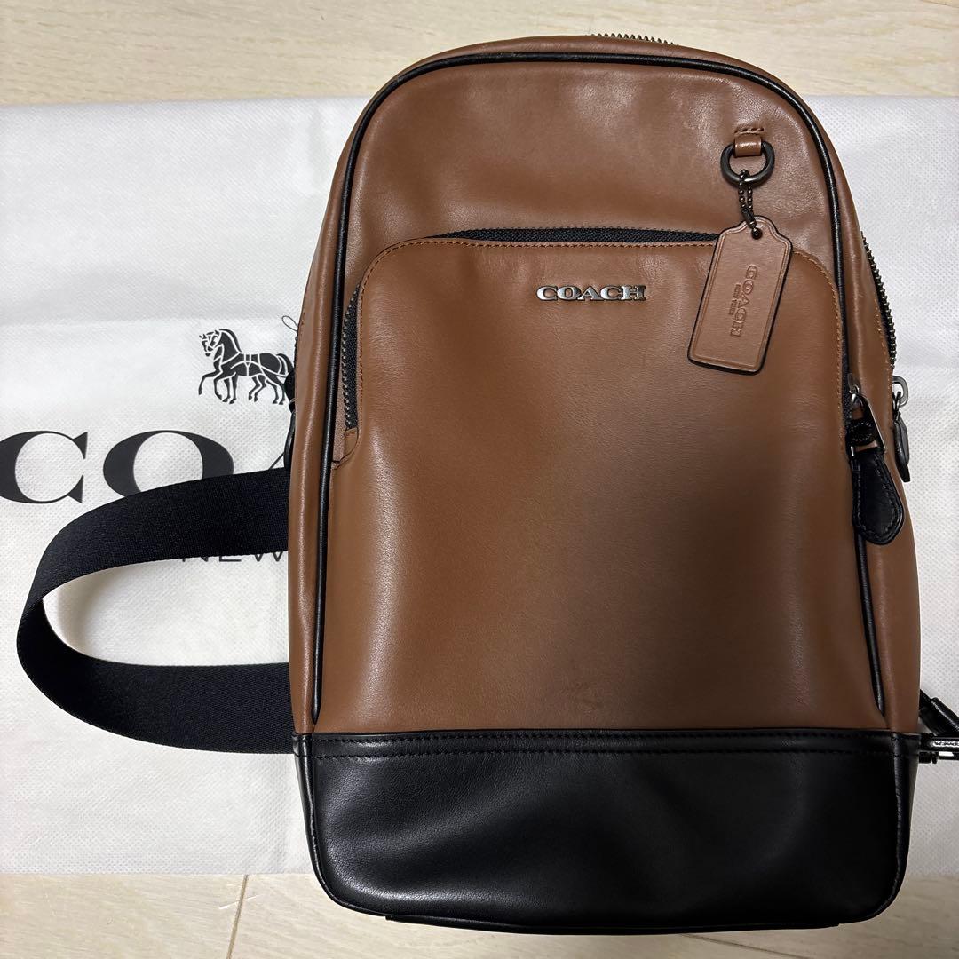 COACH メンズ　ボディバック　茶色 匿名配送
